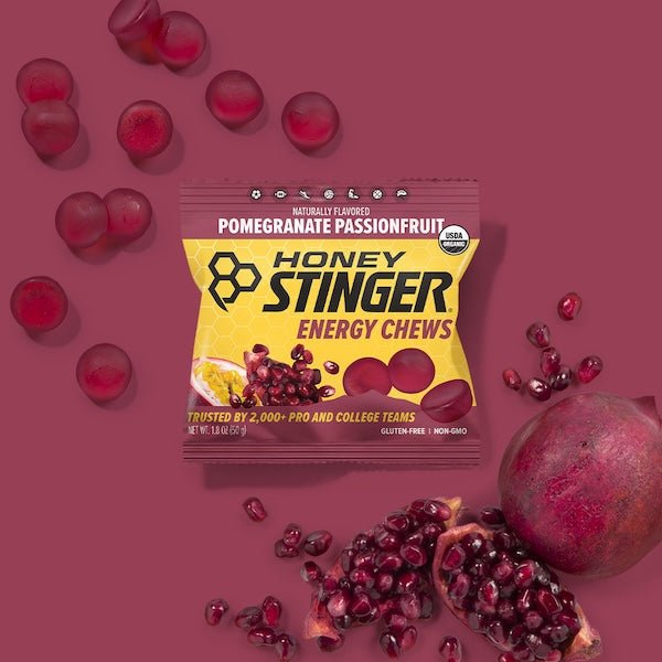 Pomegranate Passionfruit Energy Chews Box of 12 | Energy Chews - Honey Stinger