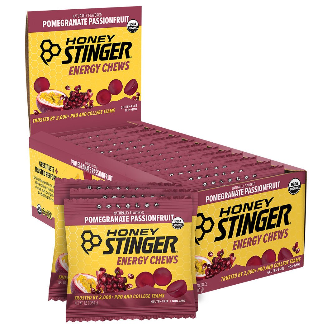 Pomegranate Passionfruit Energy Chews Box of 12 | Energy Chews - Honey Stinger
