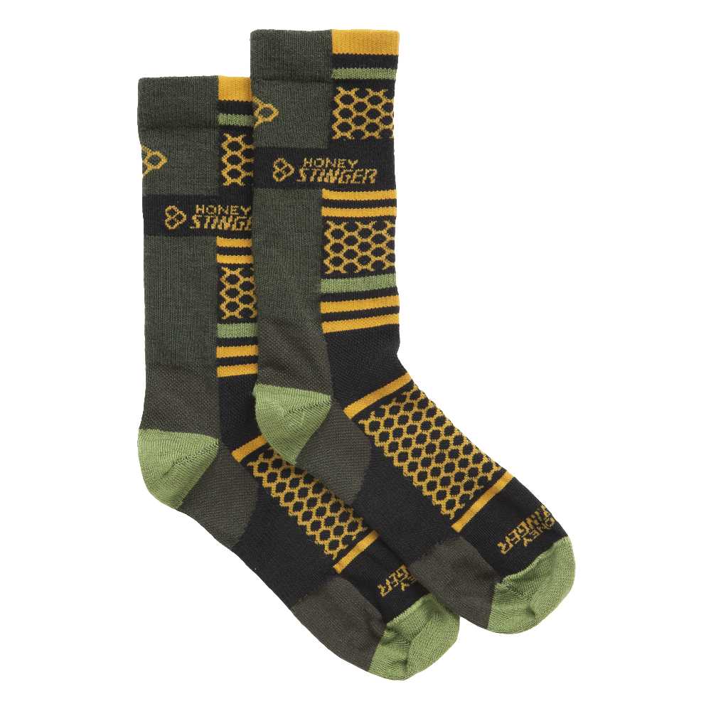 Seasonal Stinger Socks in Forest.