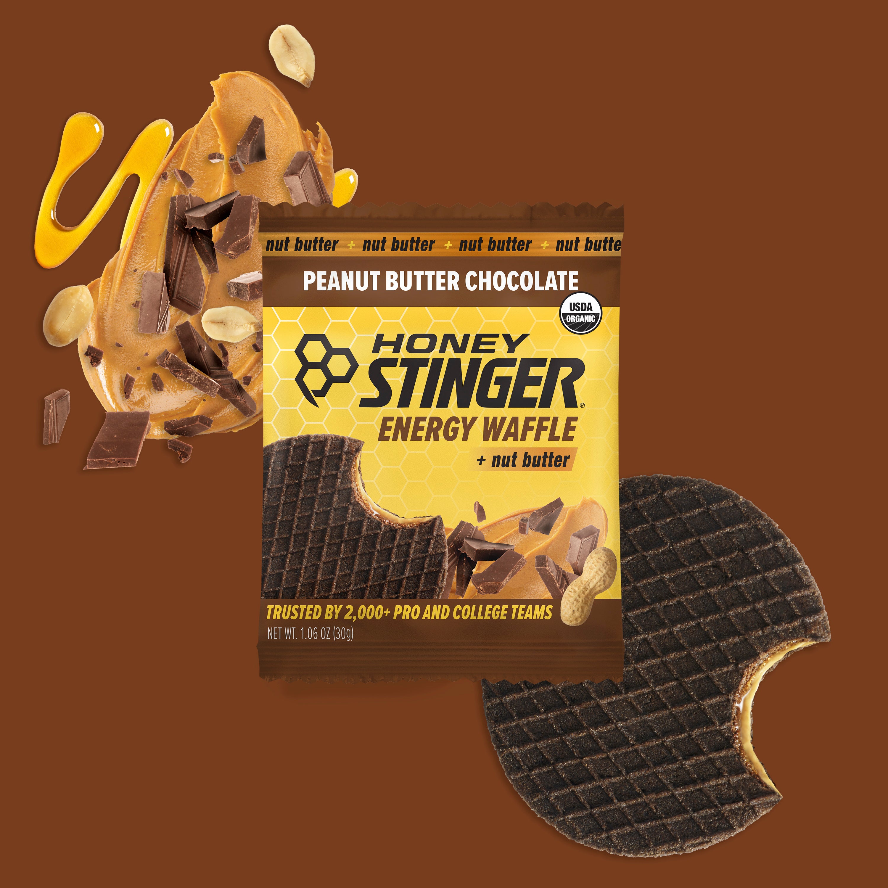 Peanut Butter Chocolate Waffle Box of 16