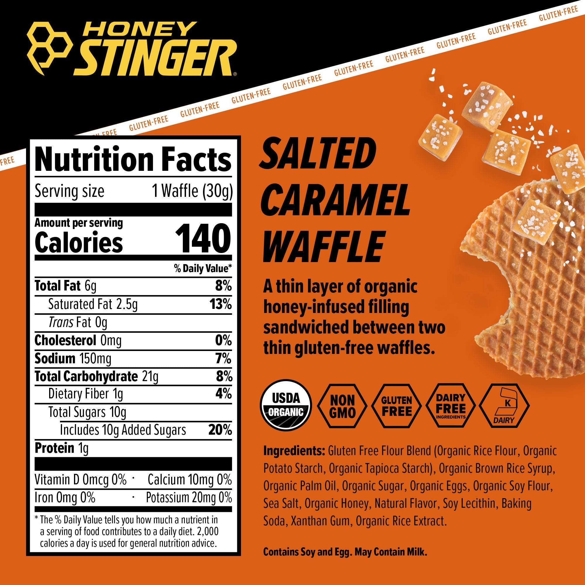 Salted Caramel Gluten-Free Waffle Box of 16.