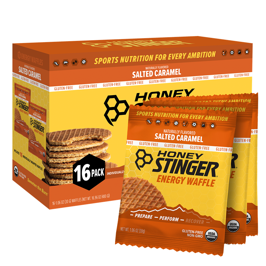 Salted Caramel Gluten-Free Energy Waffle Box of 16 | Honey Stinger