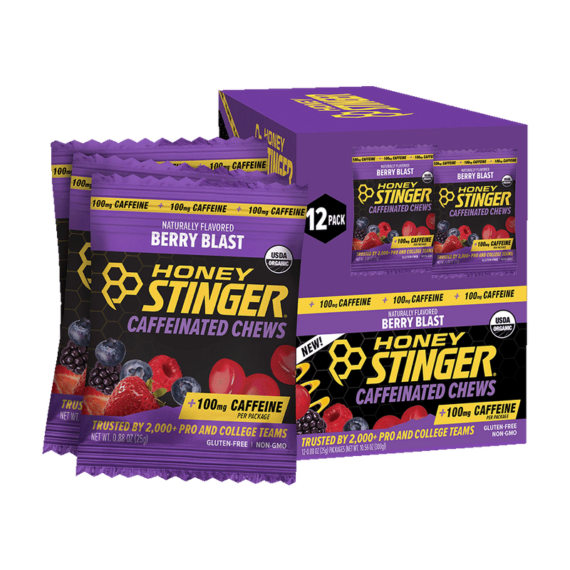 Berry Blast Caffeinated Energy Chews Box of 12 | Energy Chews - Honey Stinger