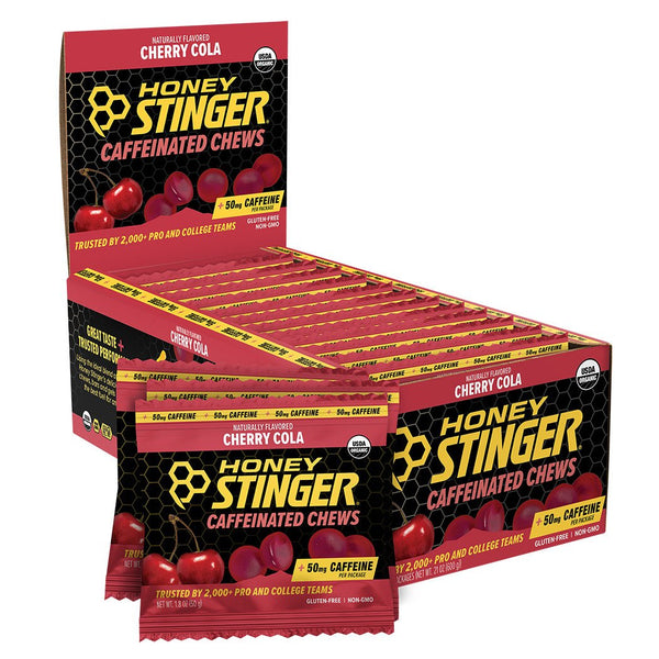 honey  Caffeinated Cherry Cola Energy Chews Box of 12 | Honey Stinger