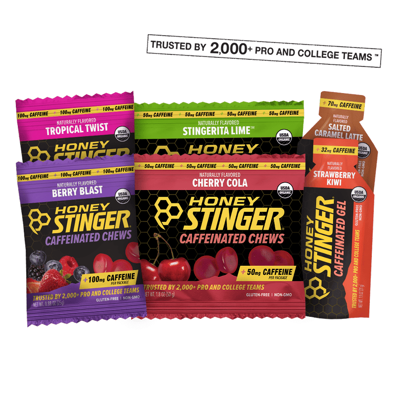 Caffeinated Energy Gels & Chews Sampler Pack of 6 | Mixed - Honey Stinger