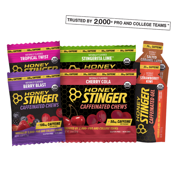 Caffeinated Energy Gels & Chews Sampler Pack of 6 | Honey Stinger