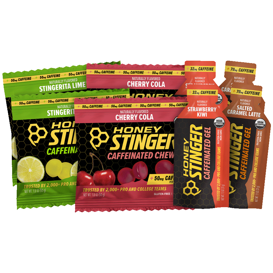 Caffeinated Energy Gels & Chews Sampler Pack of 8 | Variety Packs - Honey Stinger