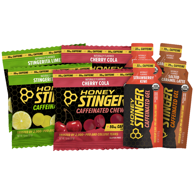 Caffeinated Energy Gels & Chews Sampler Pack of 8 | Variety Packs - Honey Stinger
