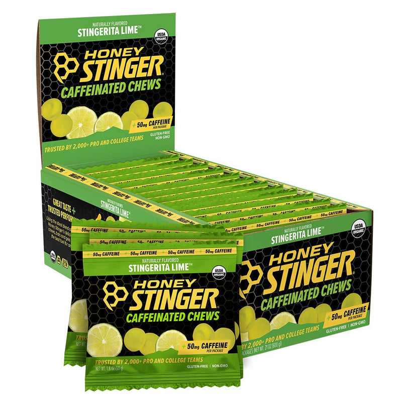 Caffeinated Stingerita Lime Energy Chews Box of 12 | Energy Chews - Honey Stinger