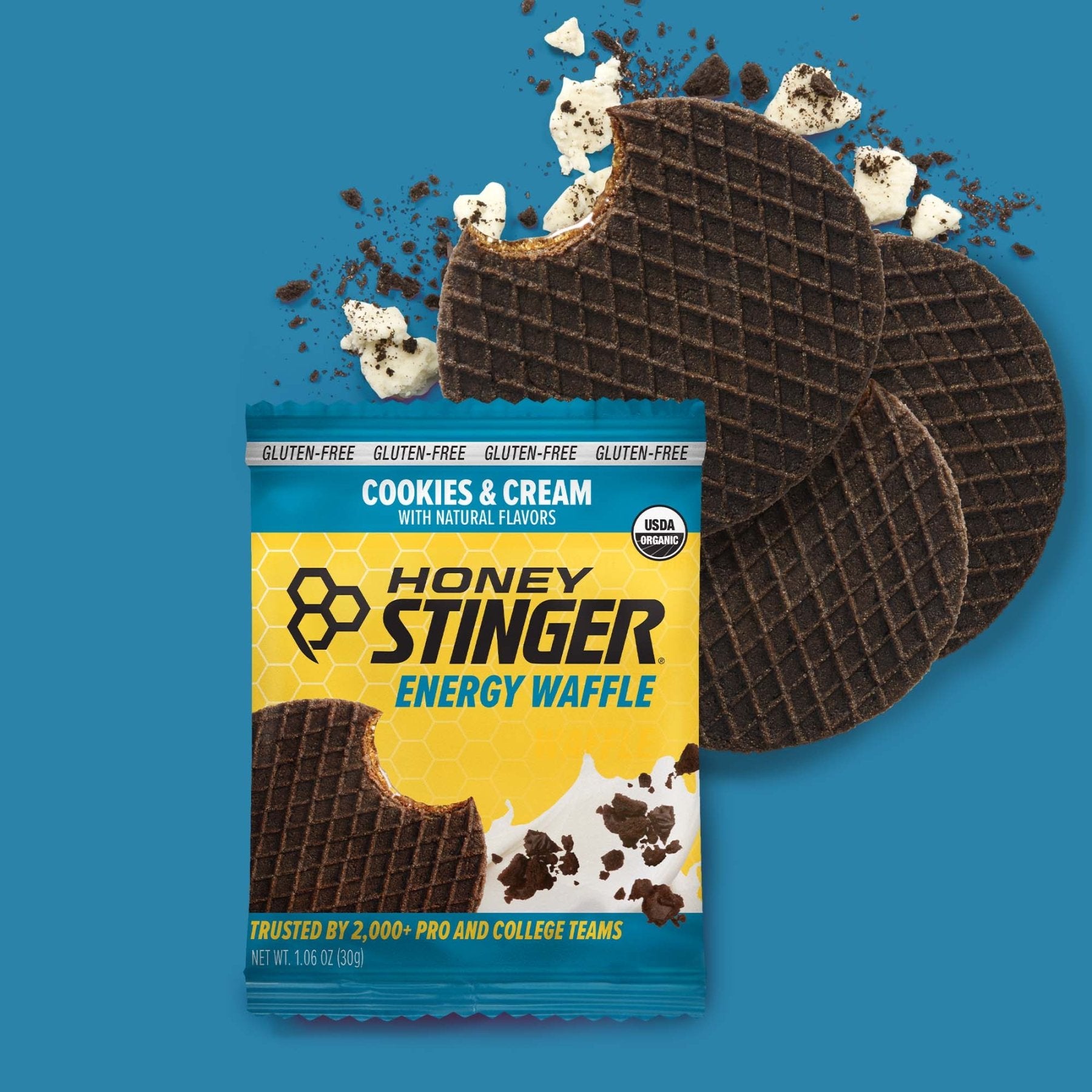 Cookies & Cream Waffle Box of 16 | Waffles - Honey Stinger