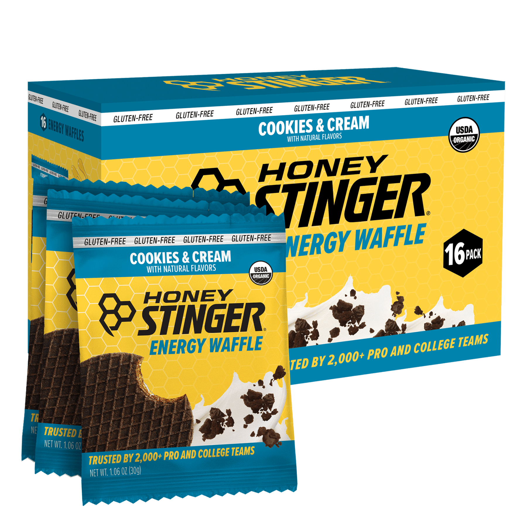 Cookies & Cream Waffle Box of 16 | Waffles - Honey Stinger