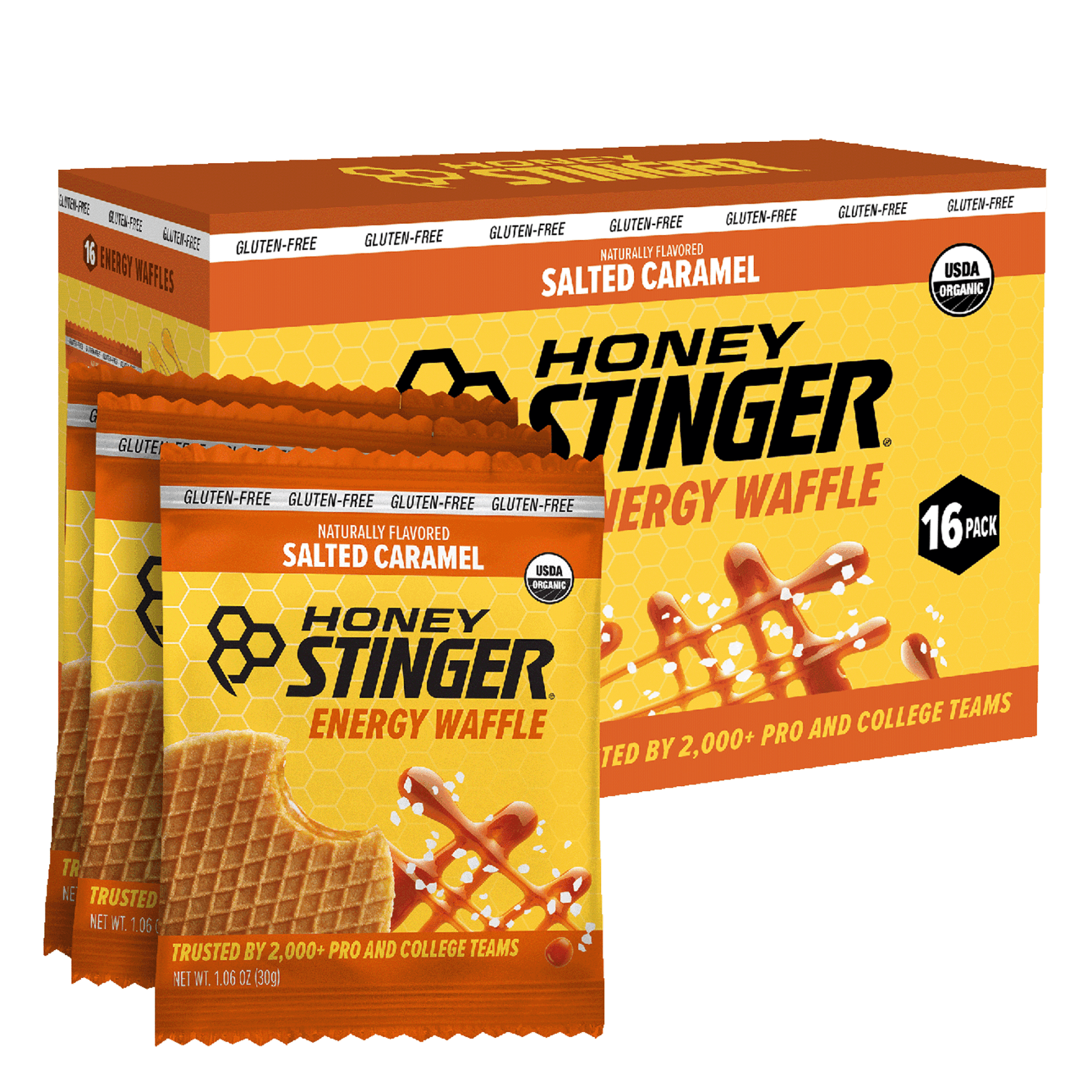 Salted Caramel Gluten - Free Waffle Box of 16 | Waffles - Honey Stinger