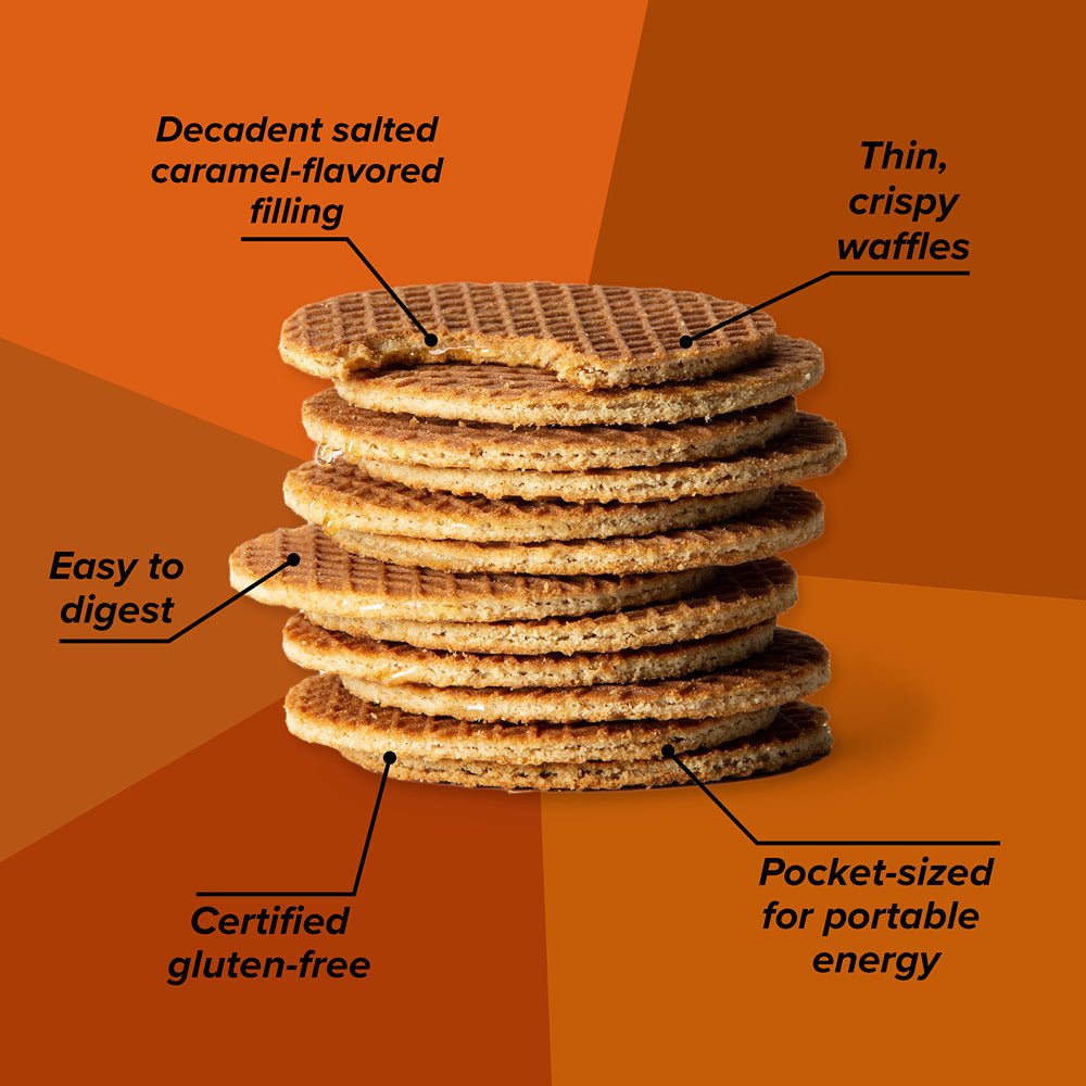 Salted Caramel GlutenFree Energy Waffle Box of 16 Honey Stinger