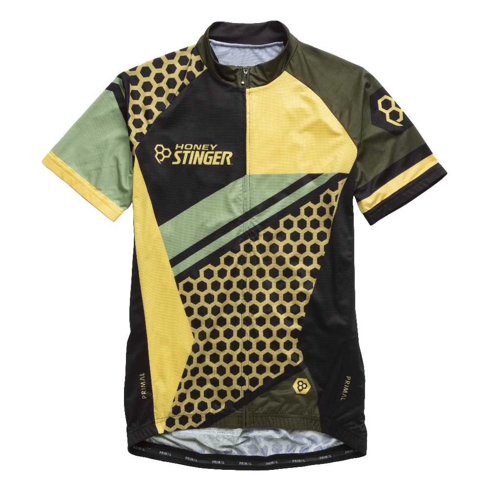 Mens Cycling Jersey in Thyme Honeycomb Honey Stinger